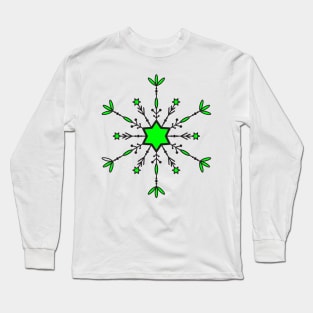 Inspirational MANDALA T-SHIRT STAR-GREEN Long Sleeve T-Shirt